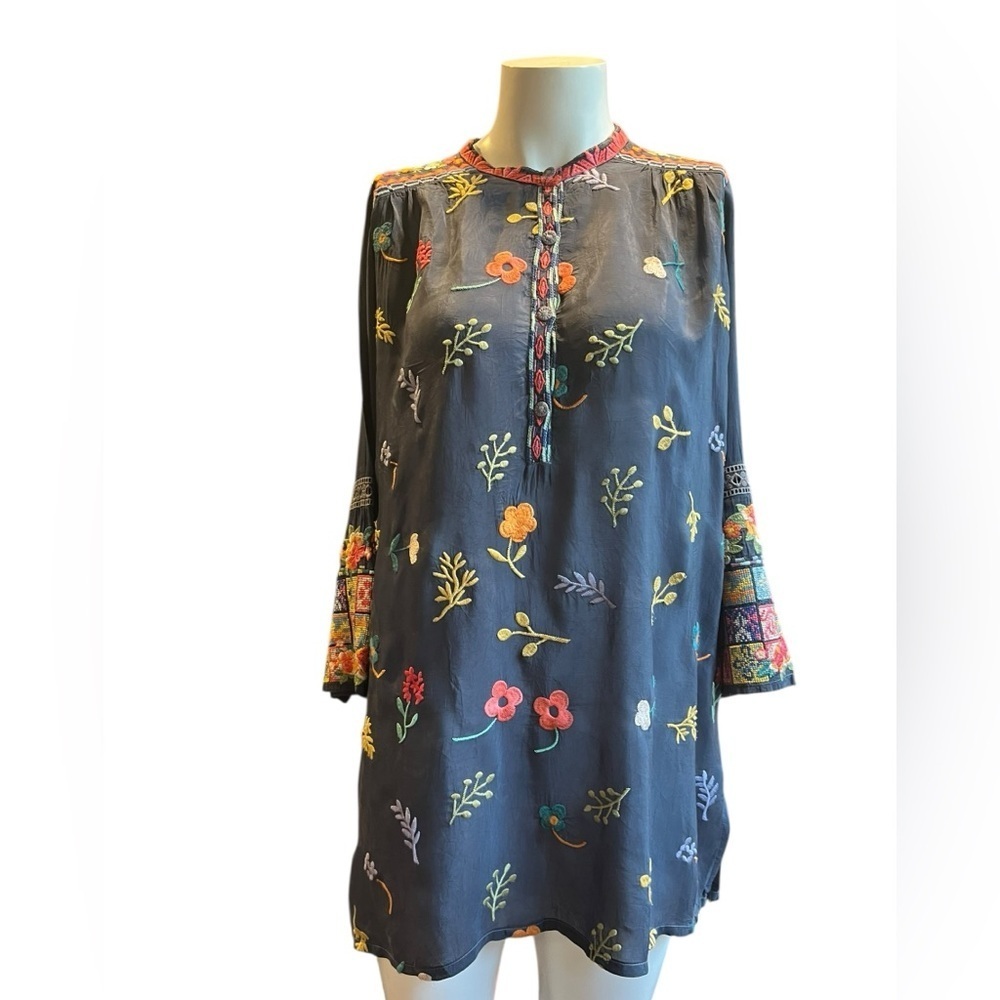 Johnny Was Tassana embroidered 3/4 Sleeves Size large